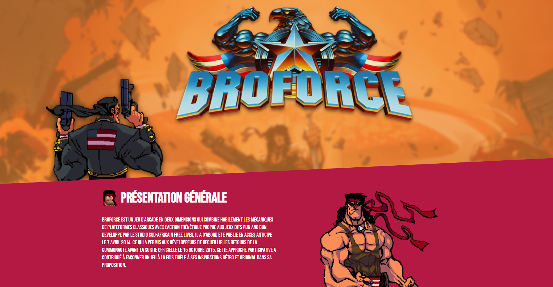 Capture du site Broforce